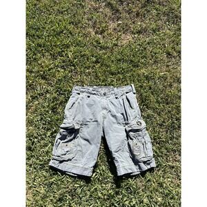 Jet Lag Cargo Shorts Mens 34 Dark Grey Cotton Casual Drawstring Y2K Baggy Skate